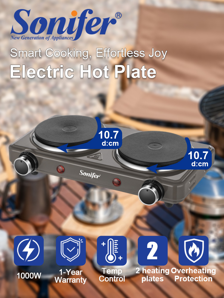 Kitchen Appliances Electric Stove - Elektryczna kuchenka dwupalnikowa Sonifer SF-3068 500W+500W,